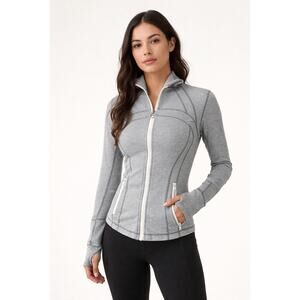 Lululemon Define Jacket – Tonka Stripe Heathered Slate White (Size 4)